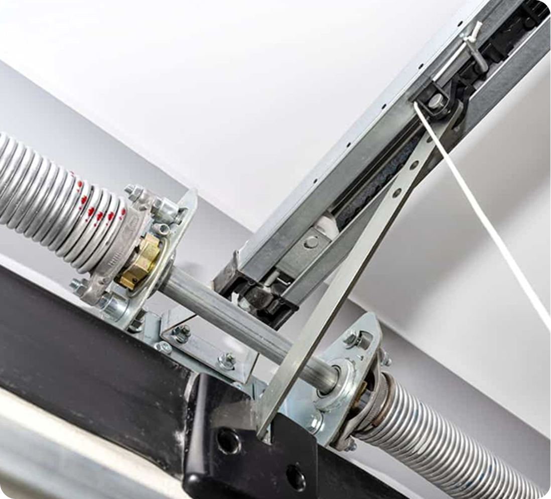 Garage door spring and hardware assembly